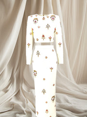 Celeste Elegance" Halter Midi Skirt Suit