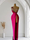 JULIA Long Dress with Detailed Lace & Satin
