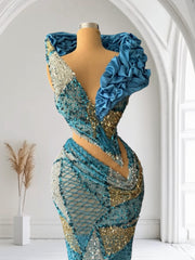 Evening Ball Gowns Black Feather dress