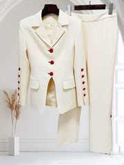 Sienna Grace" Apricot Blazer & Trousers Set