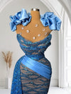 Ocean Muse – Long Blue Dress with Unique Neckline