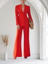 Radiant Rouge" Wide-Leg Wedding Pantsuit