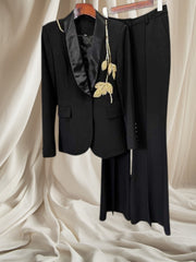 Golden Hour" Black & Gold Embellished Flare Pantsuit