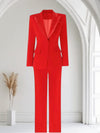 Scarlet Classic" Single-Breasted Blazer & Pants Set