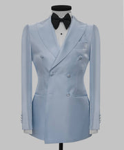 Signature Double-Breasted baby blue Tuxedo