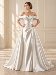 RTW-30008 bridal gown — front view in warm ivory room