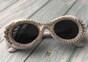 Oval Shape Women Luxury Sexy Diamond Sunglasses.