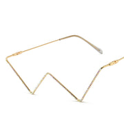 Vintage No Lens Colorful Rainbow Diamond Decoration Eyewear.