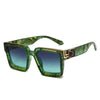 Retro Square Sunglasses Women Gradient Mirror.