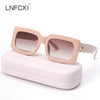 Rectangle Square Vintage Gradients Lens Frame Sunglasses.