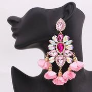 Aretes India Earrings Women Rhinestones Pendant Crystal Statement Earrings For Women Flower Tassel Earring Fashion Jewelry Gifts